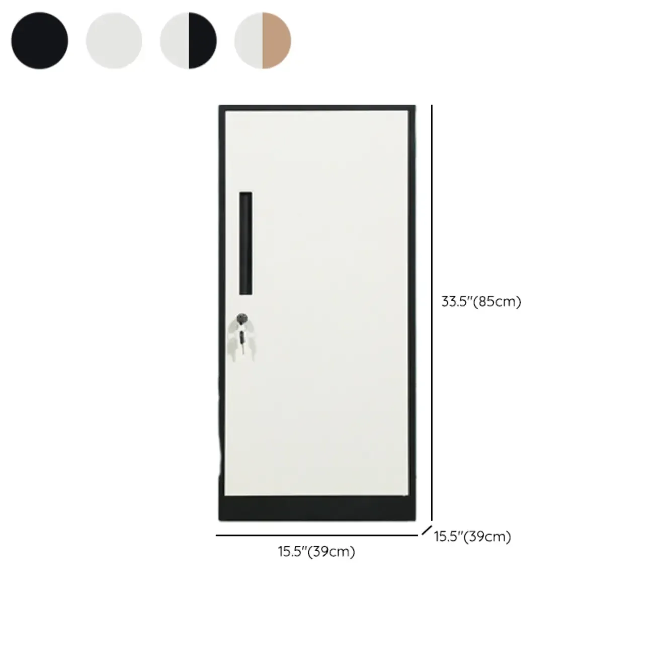 Modern Steel Vertical Filing Cabinet with Key Lock for Office #size