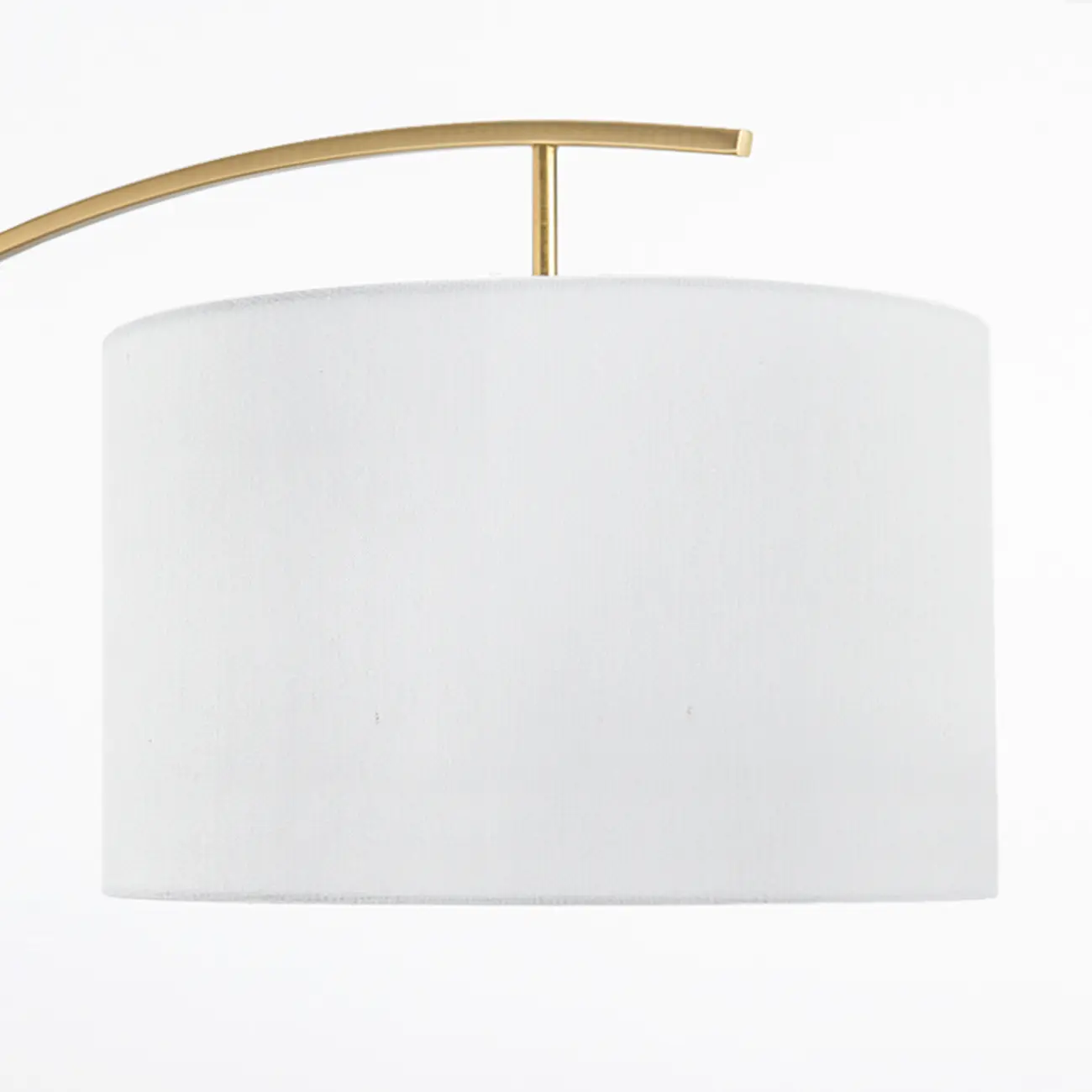 Modern Black Arced Floor Lamp with Fabric Shade and Gold Base Image - 6 | homeyfad