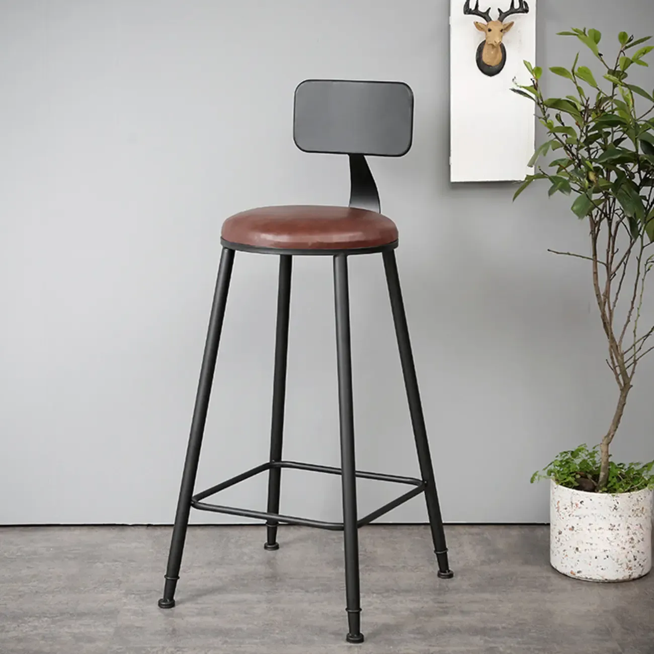 Adjustable Metal Swivel Bar Stools with Cushions Image - 14