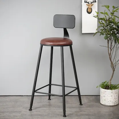 Adjustable Metal Swivel Bar Stools with Cushions Image - 14