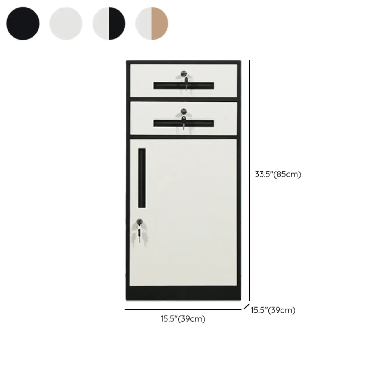 Modern Steel Vertical Filing Cabinet with Key Lock for Office Image - 27