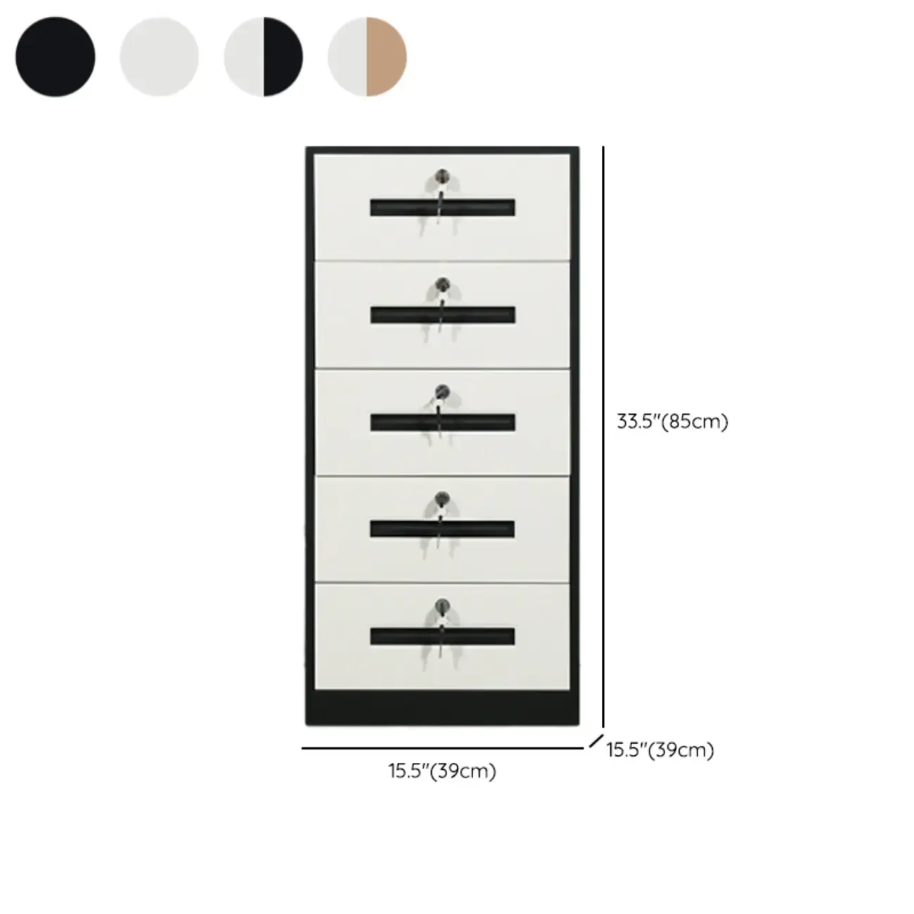 Modern Steel Vertical Filing Cabinet with Key Lock for Office Image - 28