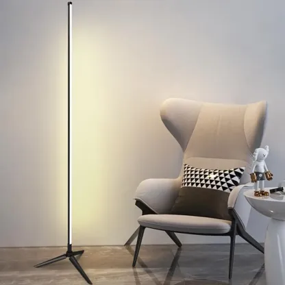  Minimalist Metal LED Coner Floor Lamp for Living Room Decor Image - 1