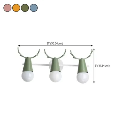 3-Light Modern Antler LED Vanity Light Fixture for Bathroom #size