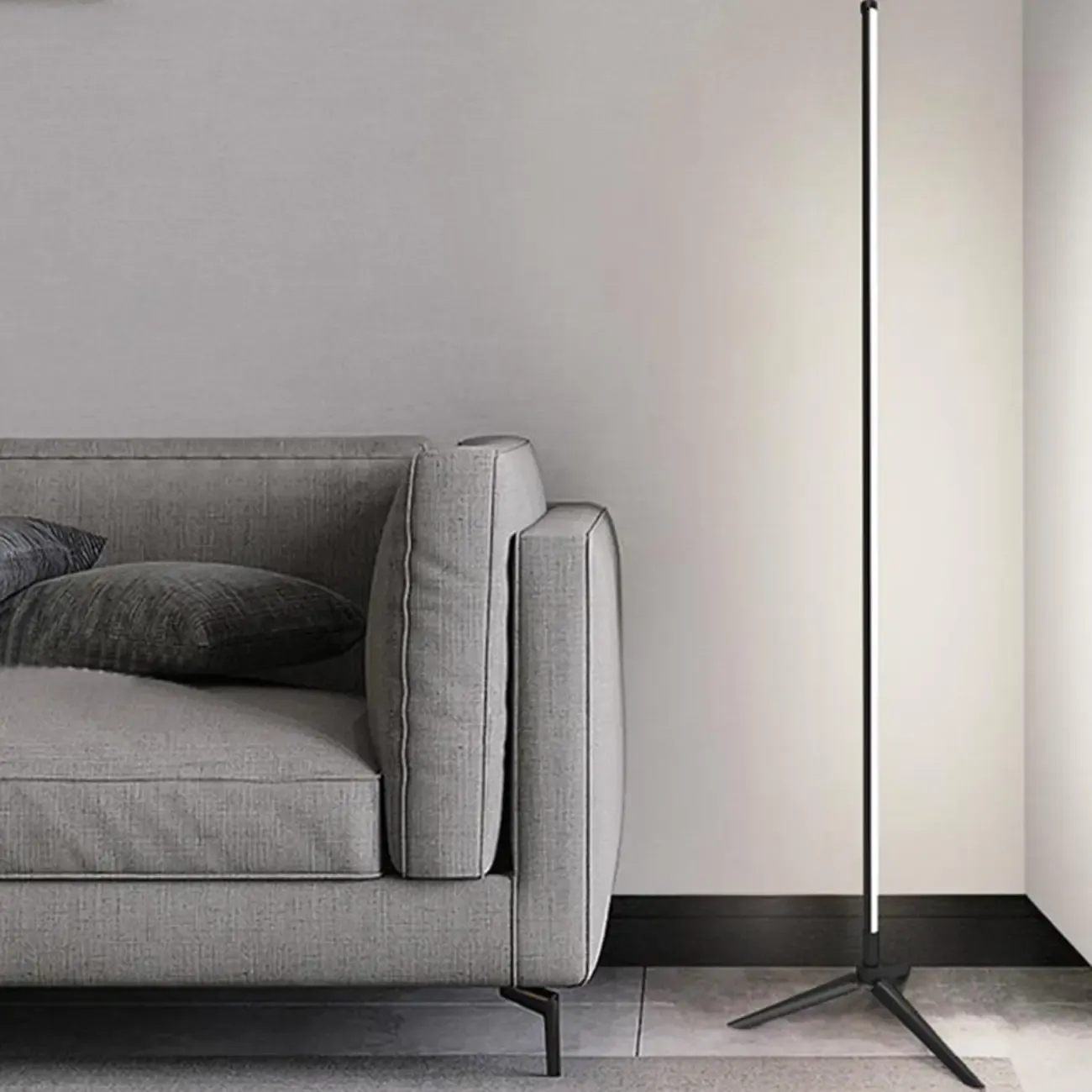 Minimalist Metal LED Coner Floor Lamp for Living Room Decor Image - 3
