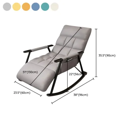 Modern Metal Track Arms Upholstered Rocking Chair  #size