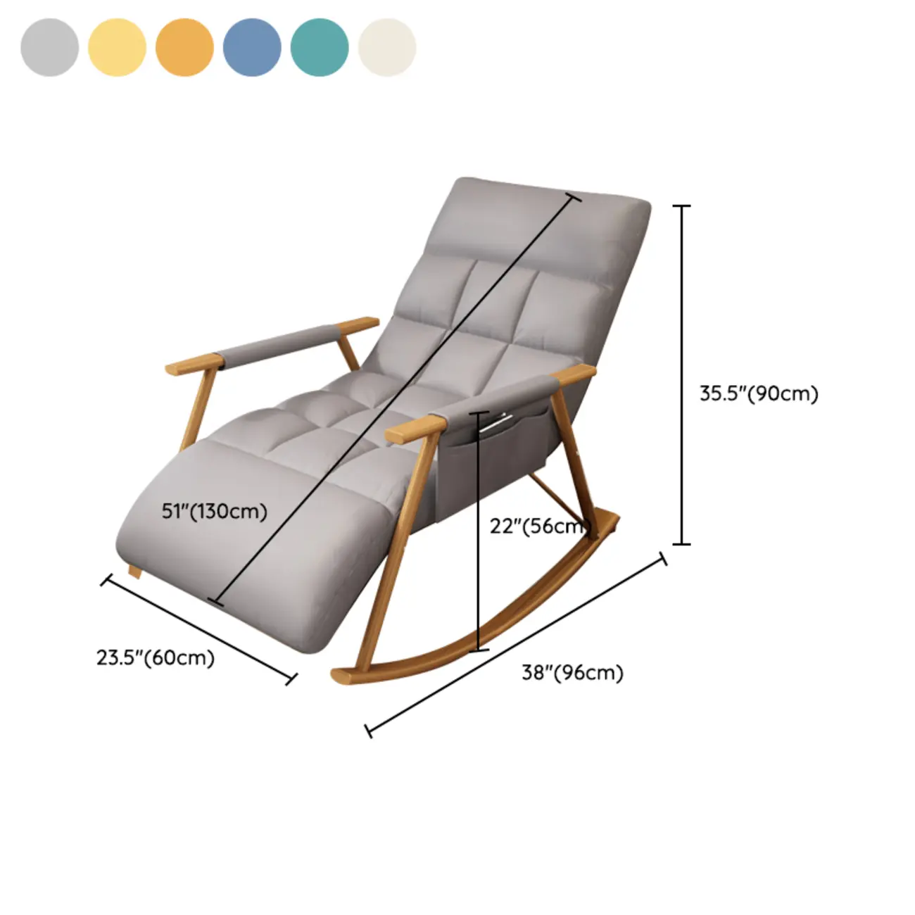 Modern Metal Track Arms Upholstered Rocking Chair  Image - 22 | homeyfad