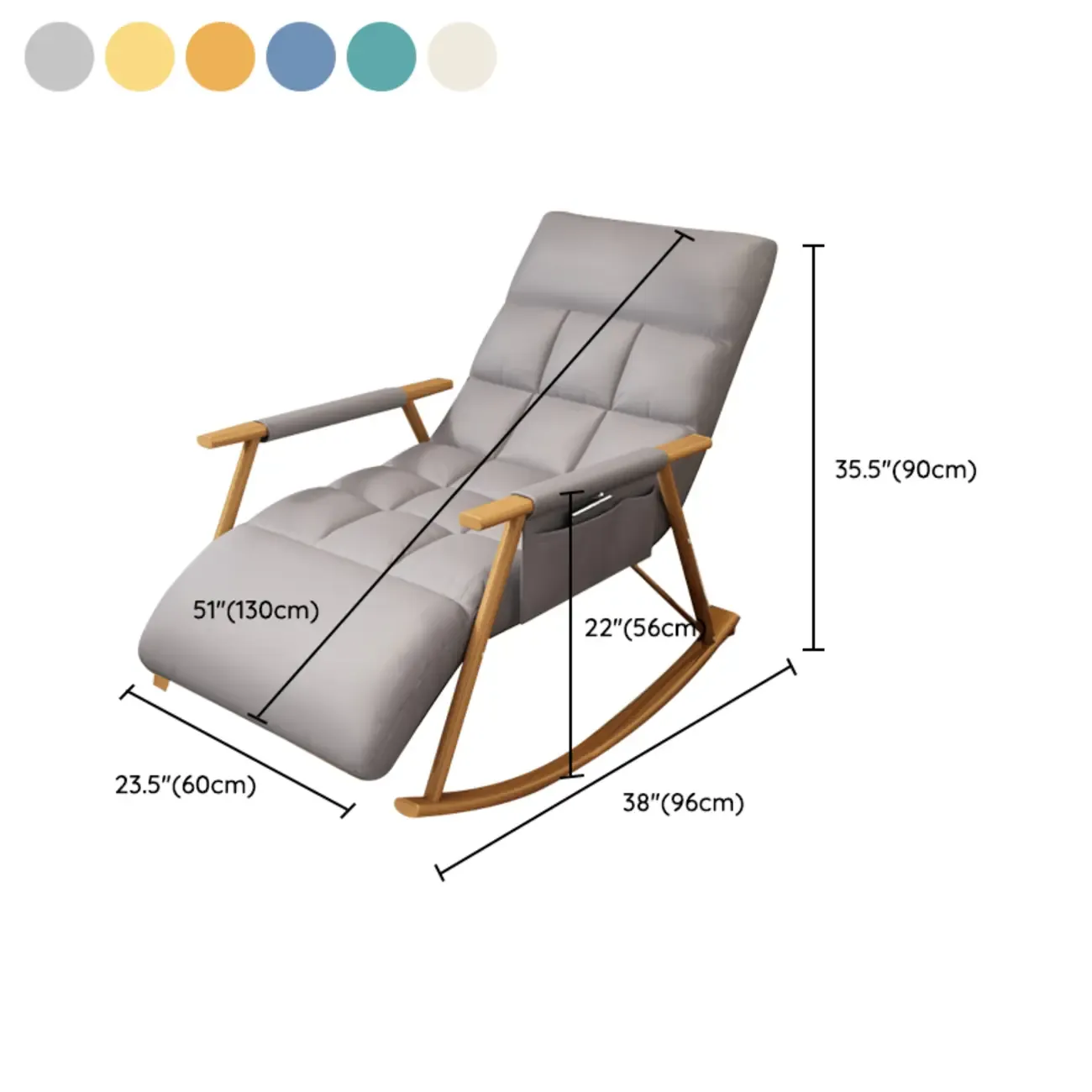 Modern Metal Track Arms Upholstered Rocking Chair Image - 22