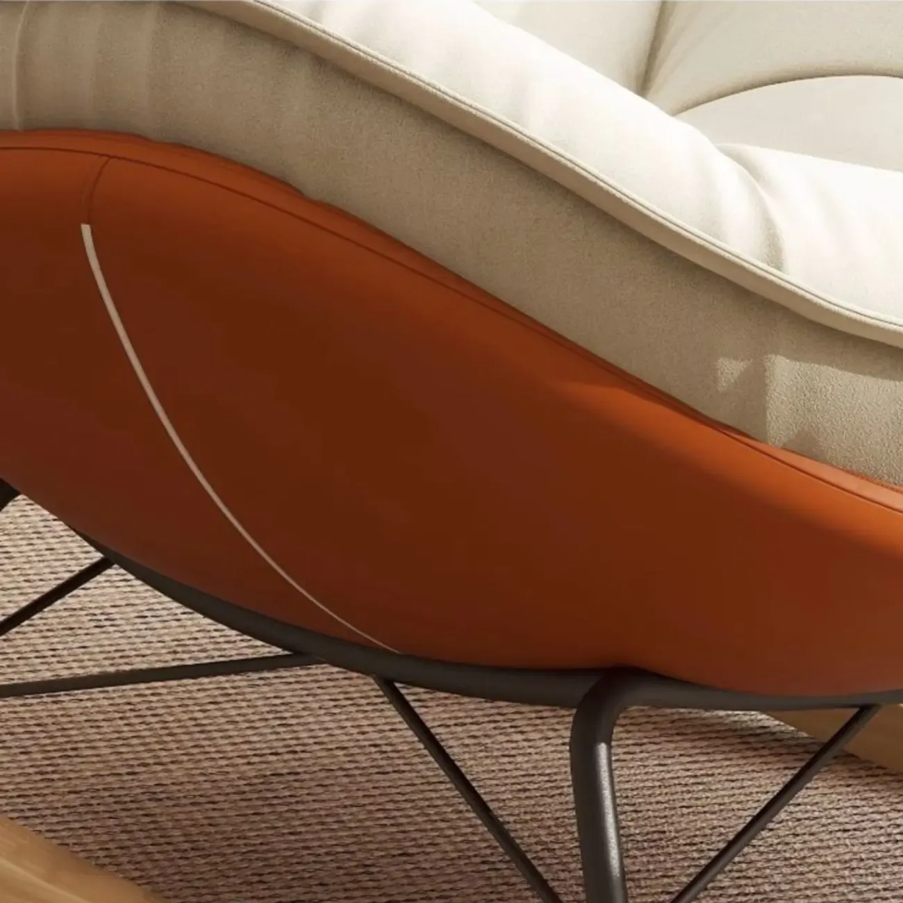 Upholstered Flared Arm Rocking Chair with Optional Ottoman Image - 7