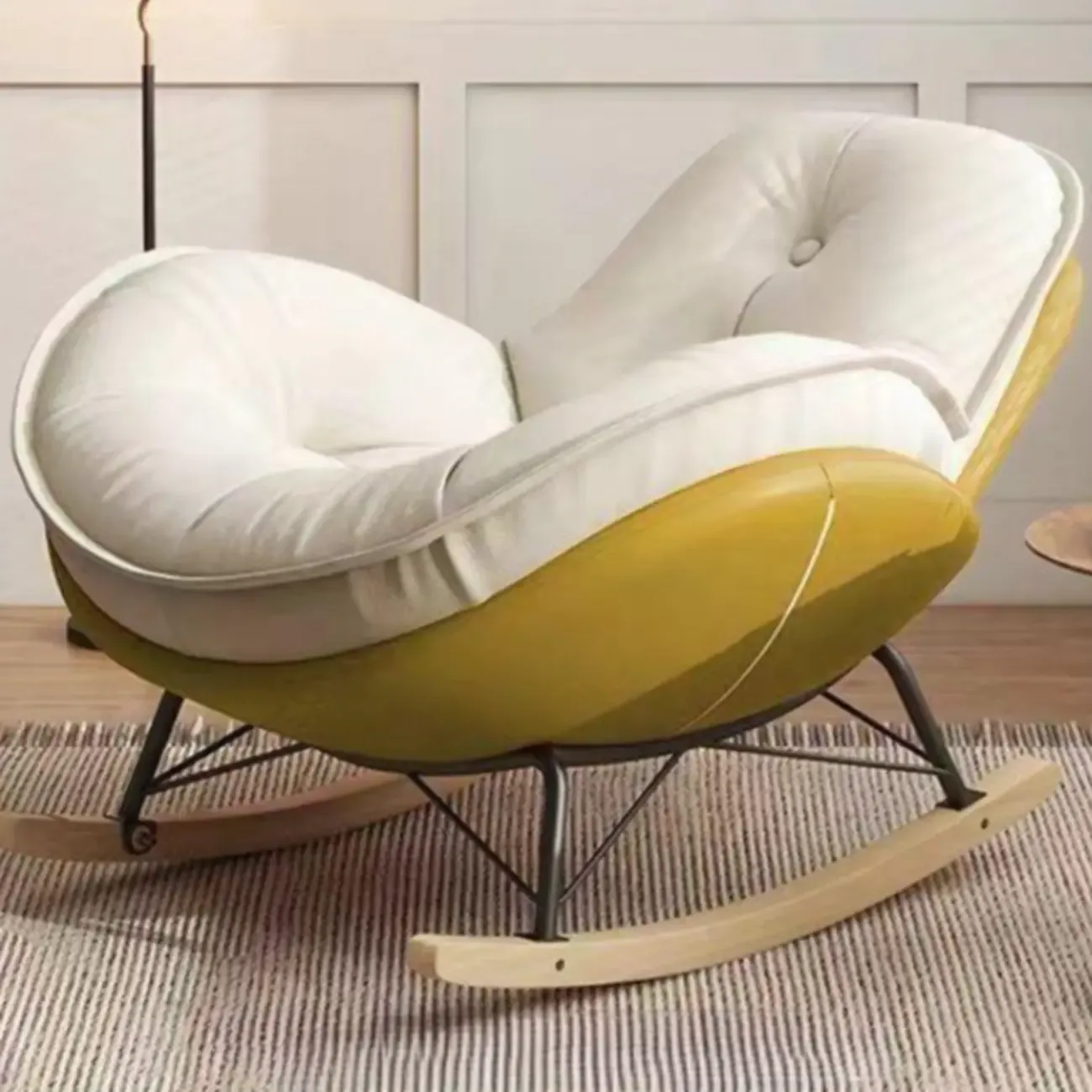 Upholstered Flared Arm Rocking Chair with Optional Ottoman Image - 9