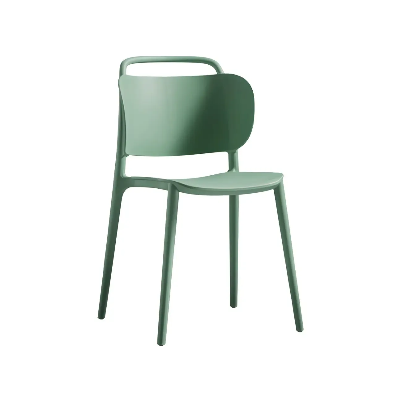 Plastic Multicolor Stackable Modern Dining Chair with Open Back Image - 2