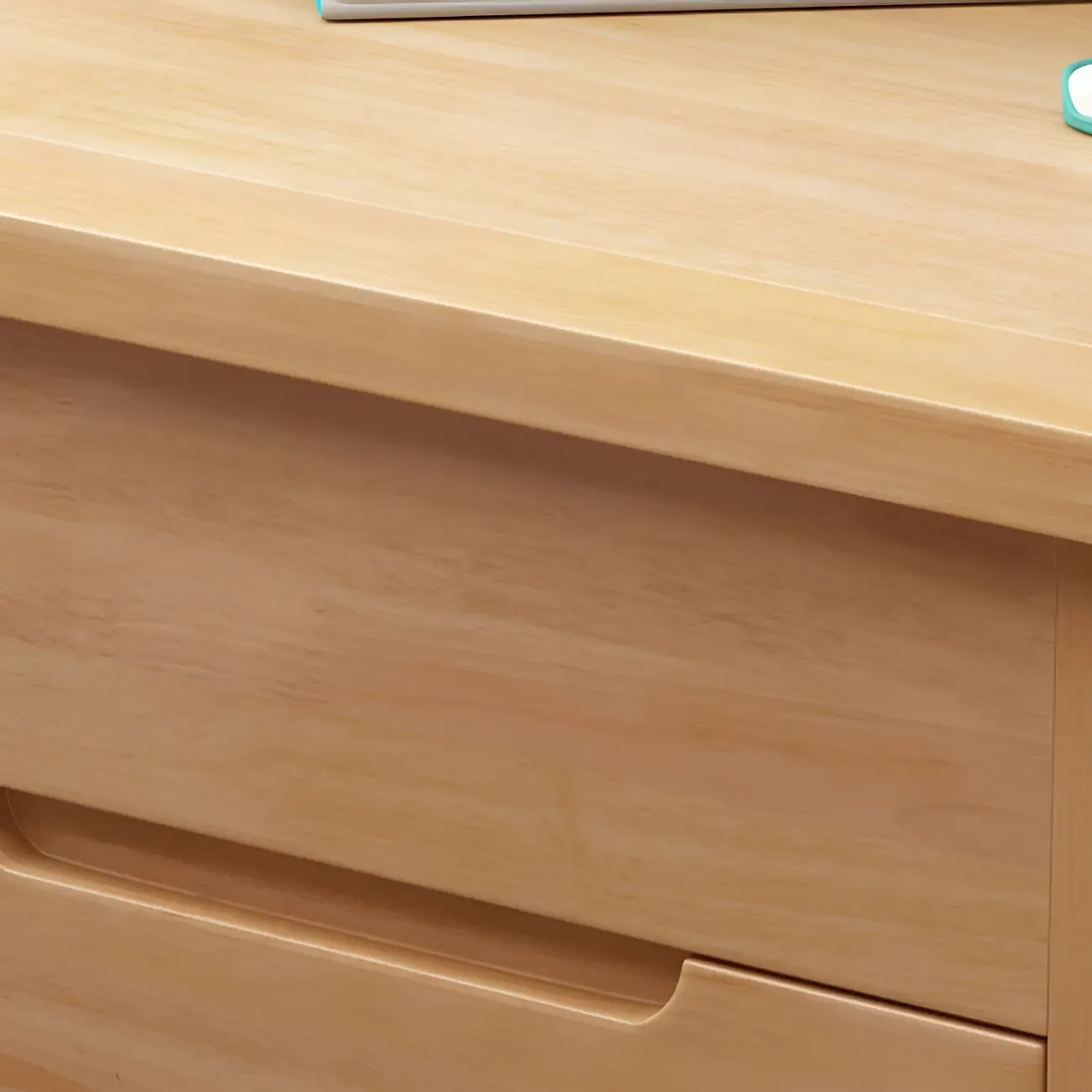 Narrow Rubberwood Lift-Top Bed Side Table with Drawers Image - 7