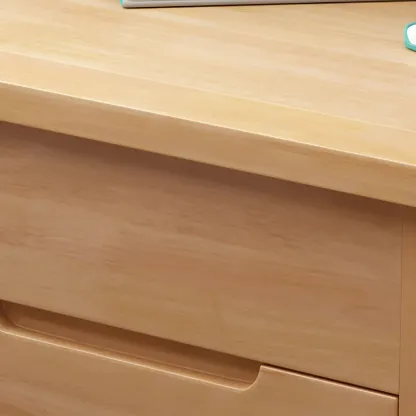 Narrow Rubberwood Lift-Top Bed Side Table with Drawers Image - 7