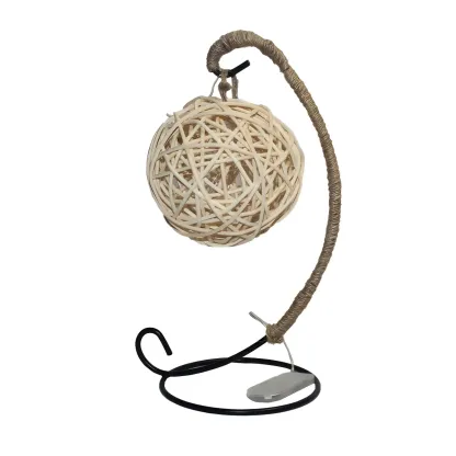 Artistic Purple LED Woven Globe Night Light with Branch Base Design Image - 4