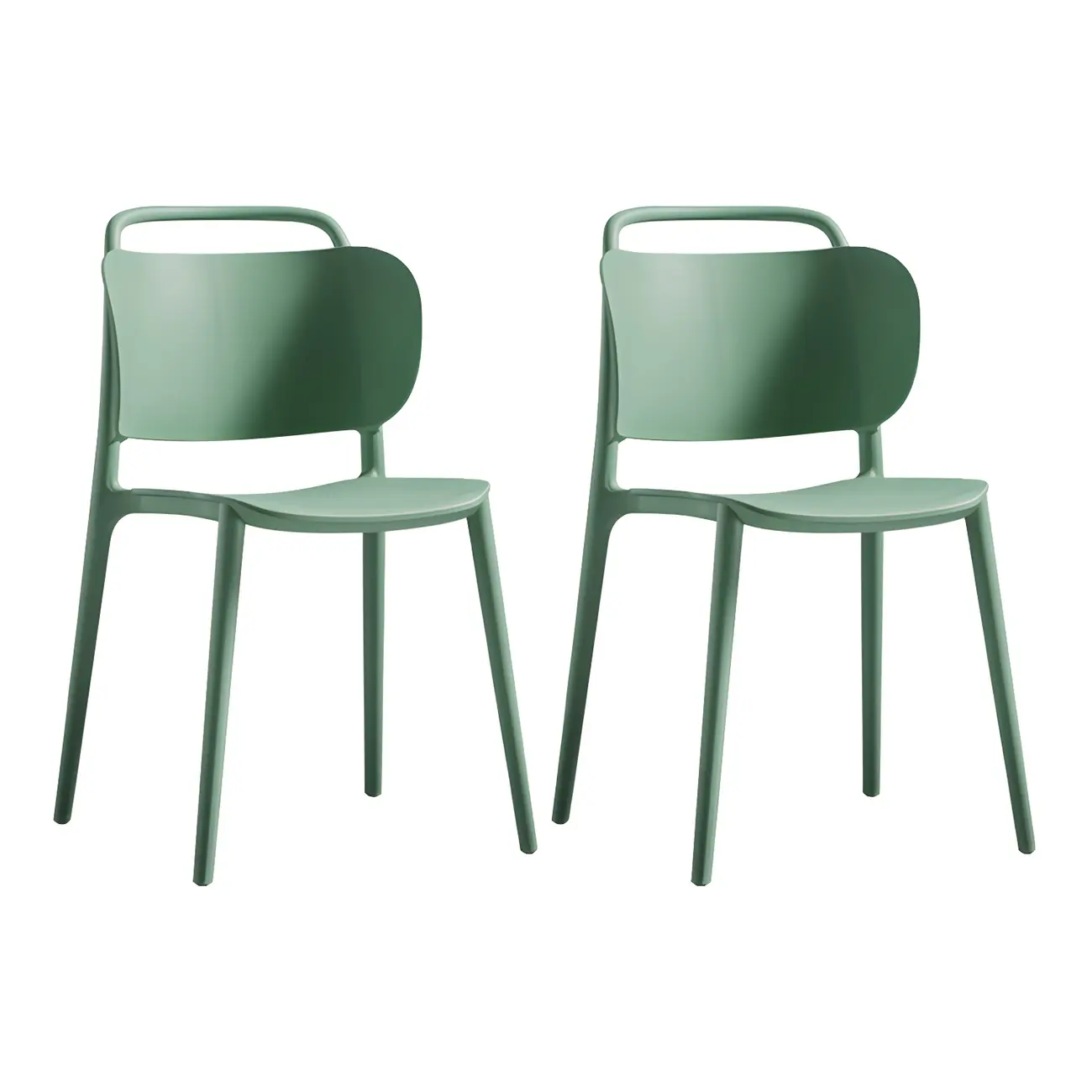 Plastic Multicolor Stackable Modern Dining Chair with Open Back Image - 4 | homeyfad
