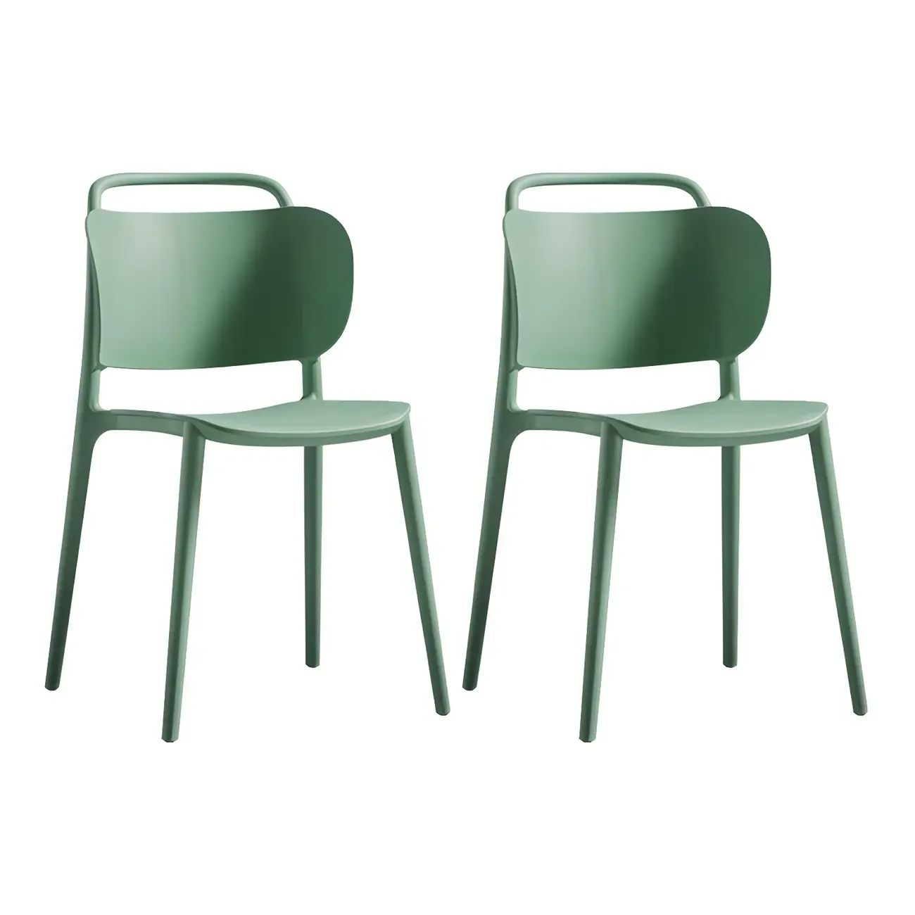 Plastic Multicolor Stackable Modern Dining Chair with Open Back Image - 4