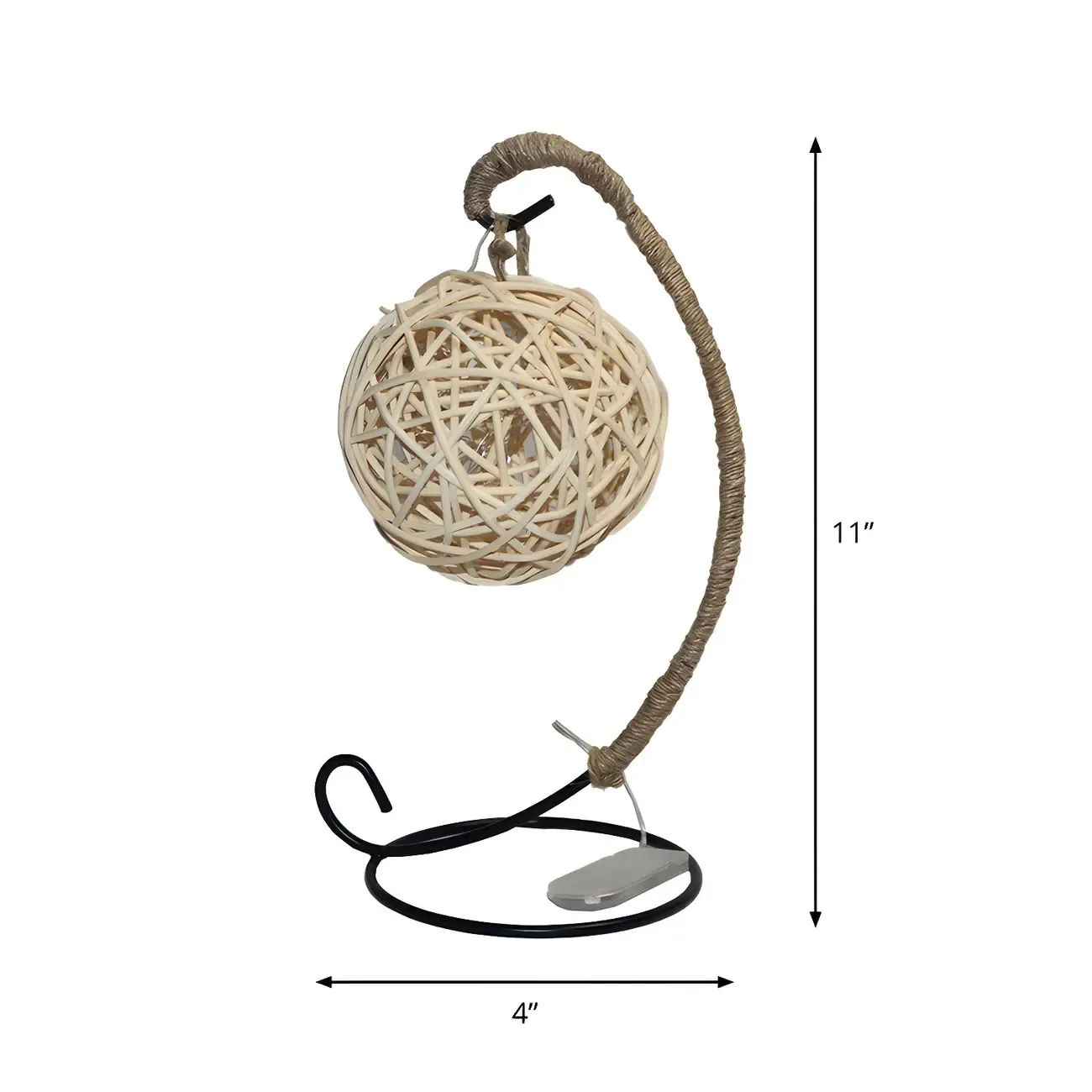 Artistic Purple LED Woven Globe Night Light with Branch Base Design Image - 5