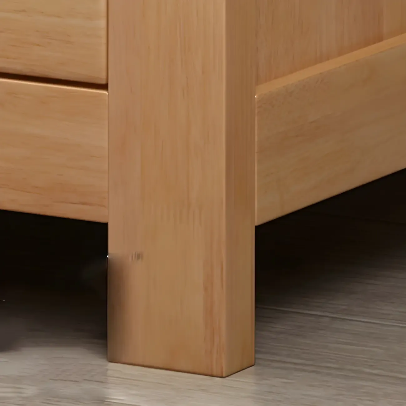 Narrow Rubberwood Lift-Top Bed Side Table with Drawers Image - 10