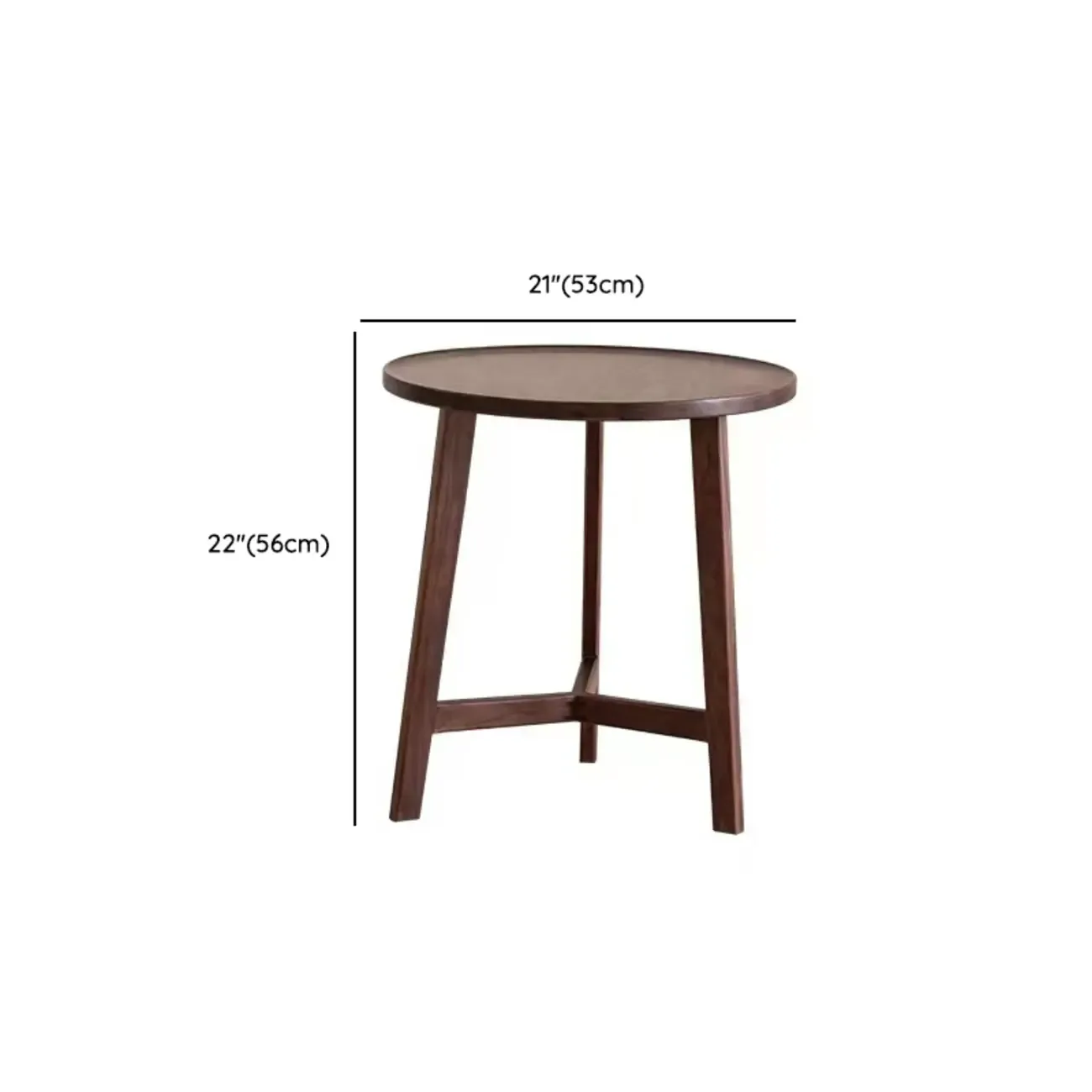 Mid-century Wooden Round Coffee Table Set with Cross Legs Image - 10