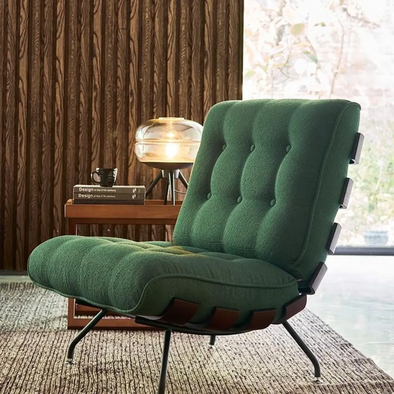 Traditional Tufted Mohair Reclining Side Chair Image - 1