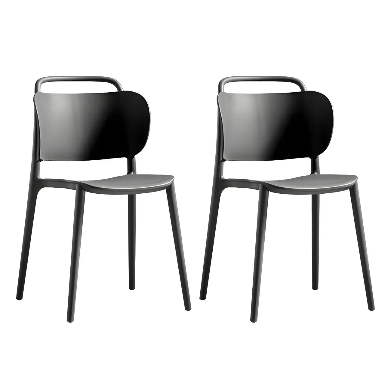 Plastic Multicolor Stackable Modern Dining Chair with Open Back Image - 9