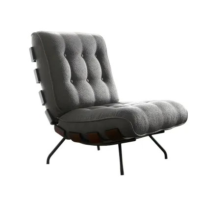 Traditional Tufted Mohair Reclining Side Chair Image - 2