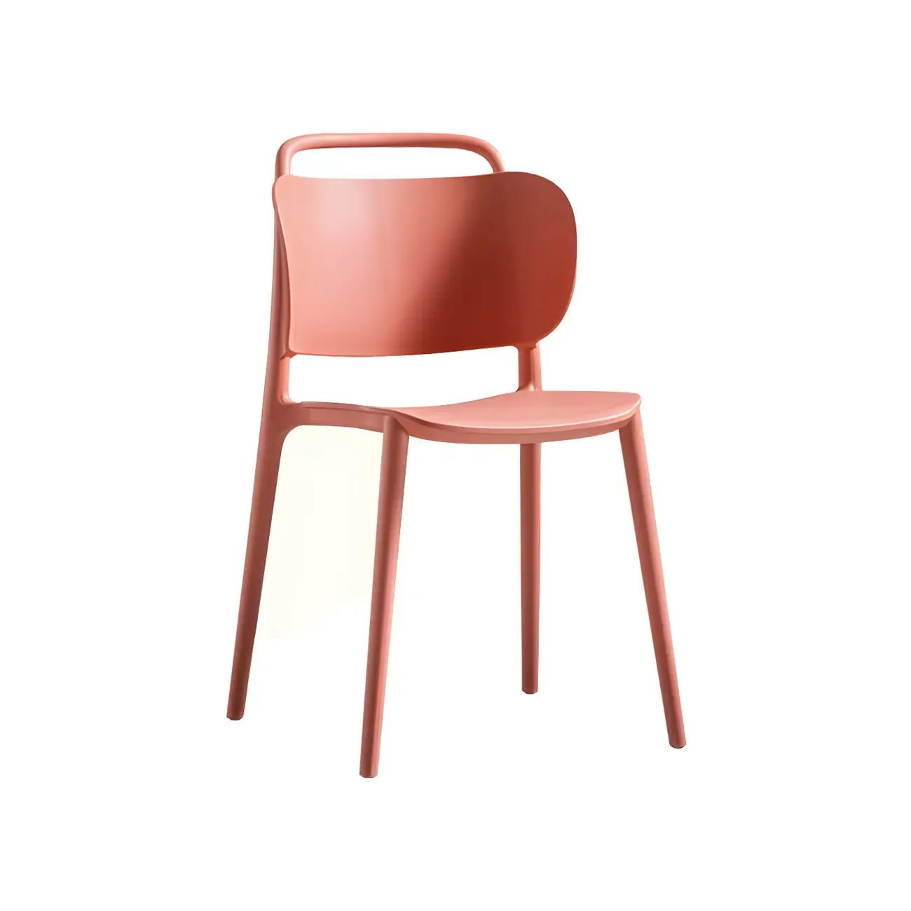 Plastic Multicolor Stackable Modern Dining Chair with Open Back Image - 10