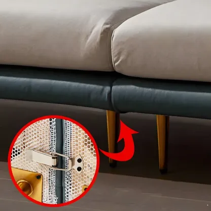 3-Seater Modern Leather Sofa with Cushioned Seat Image - 12