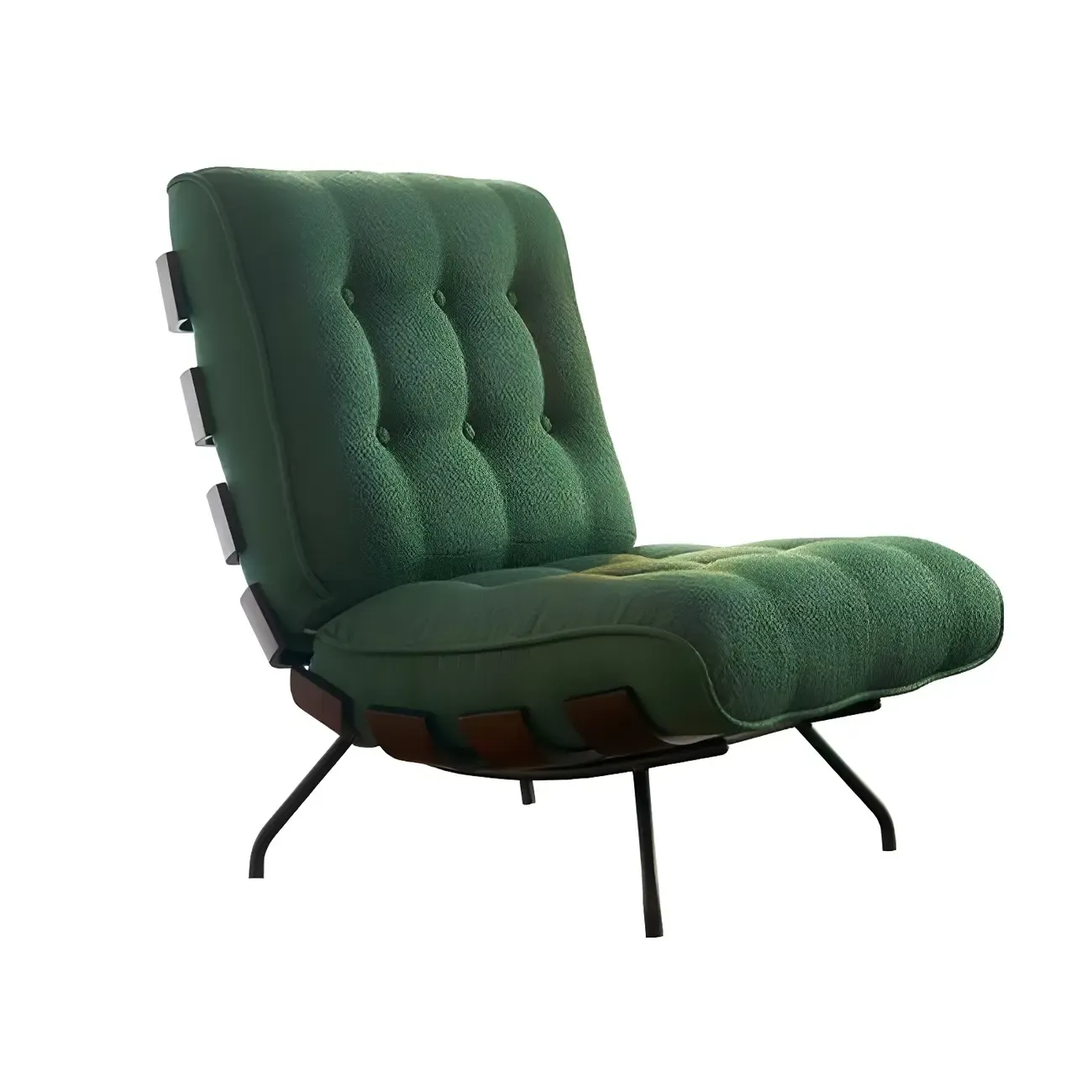 Traditional Tufted Mohair Reclining Side Chair Image - 4