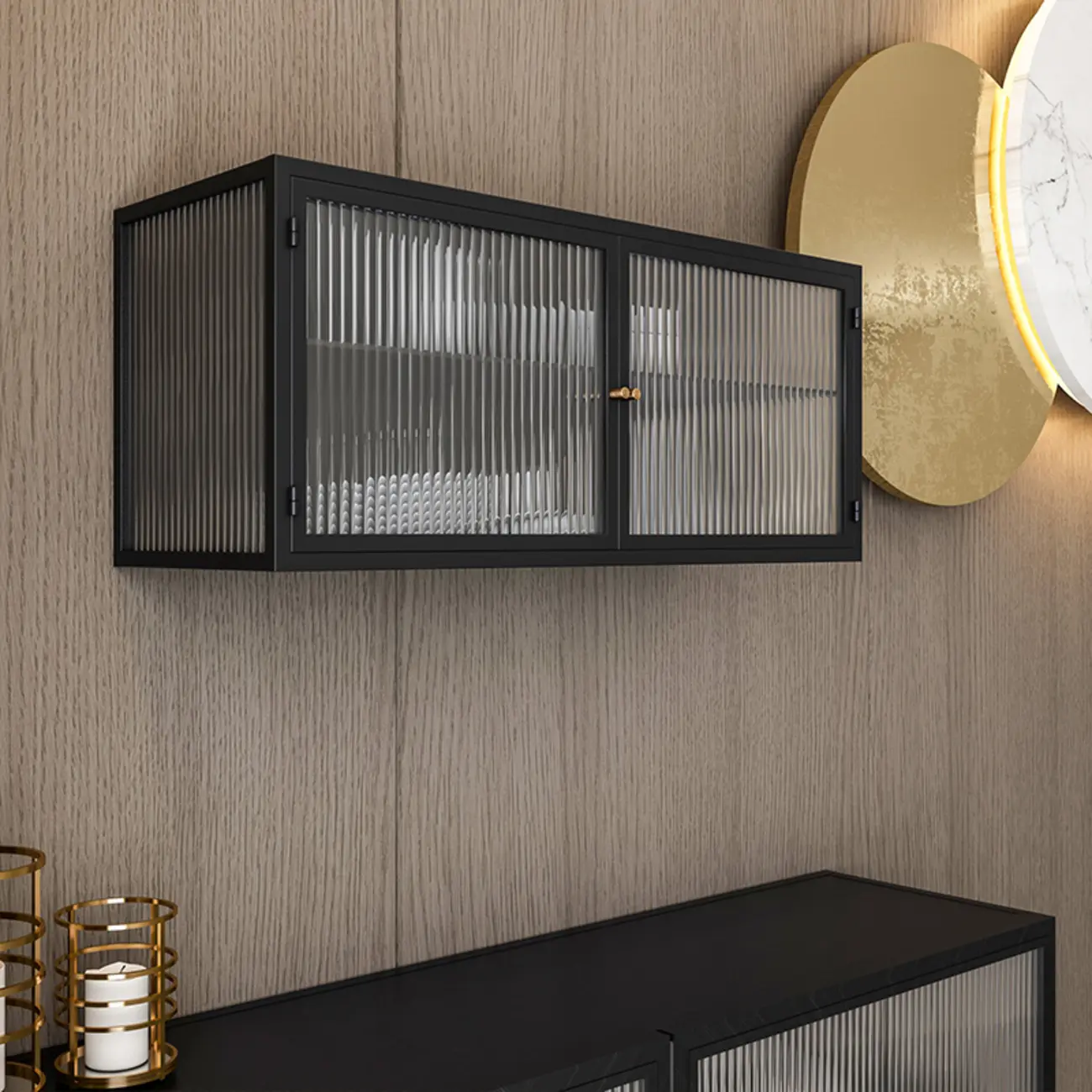 Modern Metal Display Cabinet  Easy to Store with Glazed Door Image - 4 | homeyfad