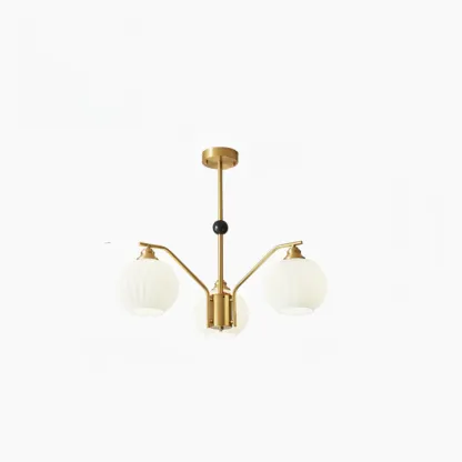 Modern 8-light Glass Globe Chandelier with Adjustable Height Image - 2