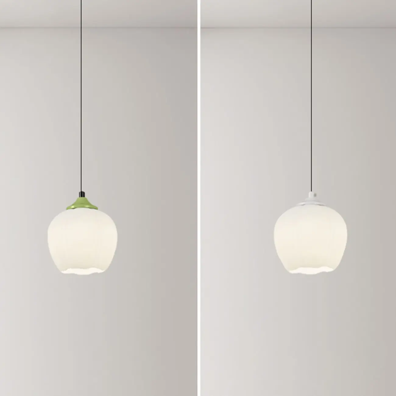 Kids white glass floral led pendant lamp with Tulip shape for bedside Image - 14 | homeyfad