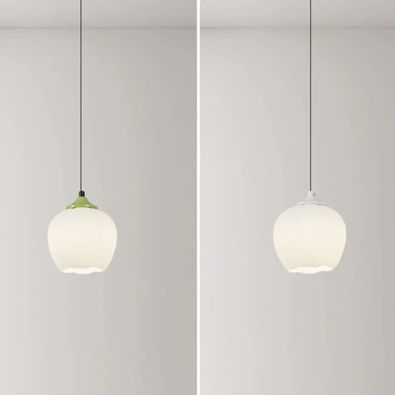 Kids white glass floral led pendant lamp with Tulip shape for bedside Image - 14