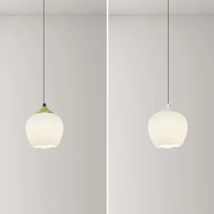 Kids white glass floral led pendant lamp with Tulip shape for bedside Image - 14