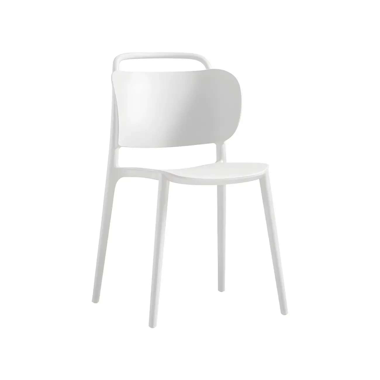 Plastic Multicolor Stackable Modern Dining Chair with Open Back Image - 13