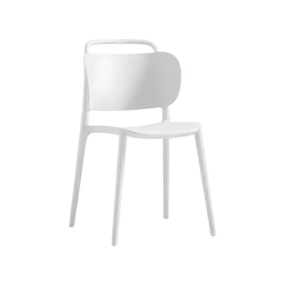Plastic Multicolor Stackable Modern Dining Chair with Open Back Image - 13