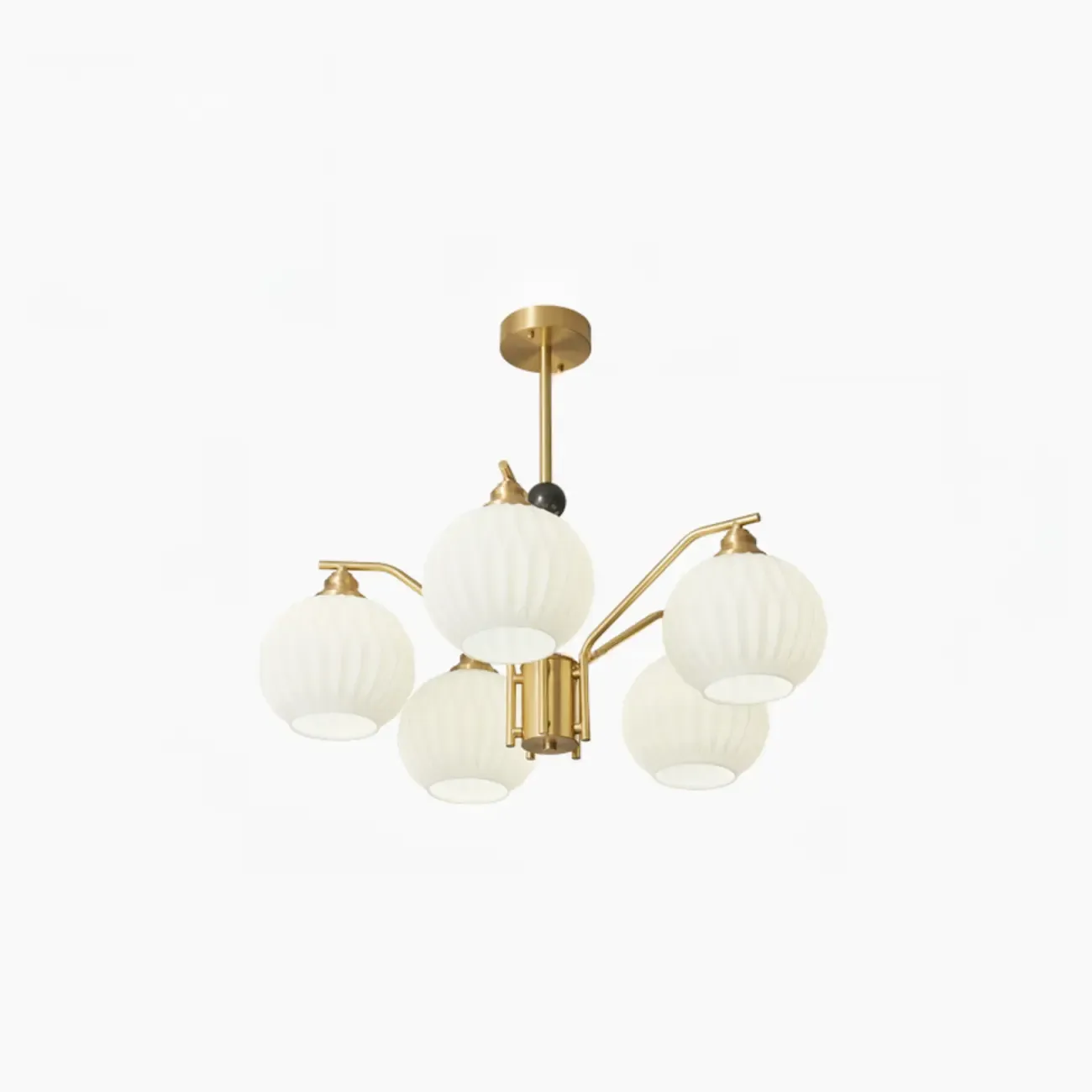 Modern 8-light Glass Globe Chandelier with Adjustable Height Image - 3
