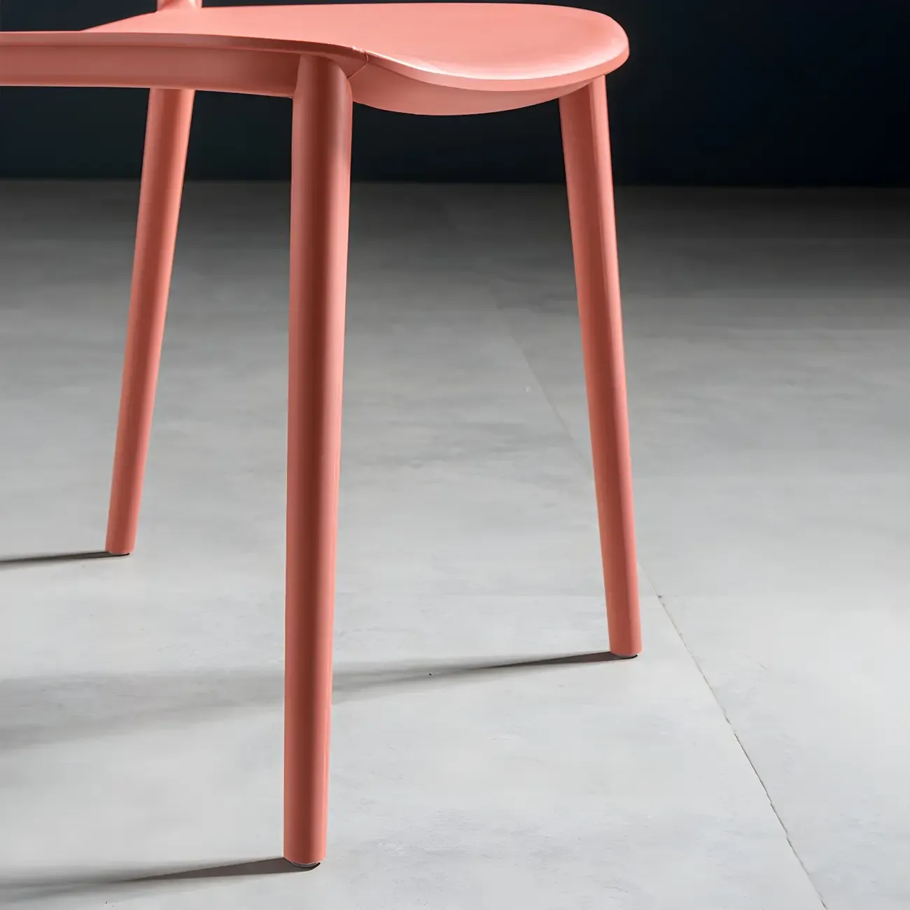 Plastic Multicolor Stackable Modern Dining Chair with Open Back Image - 14