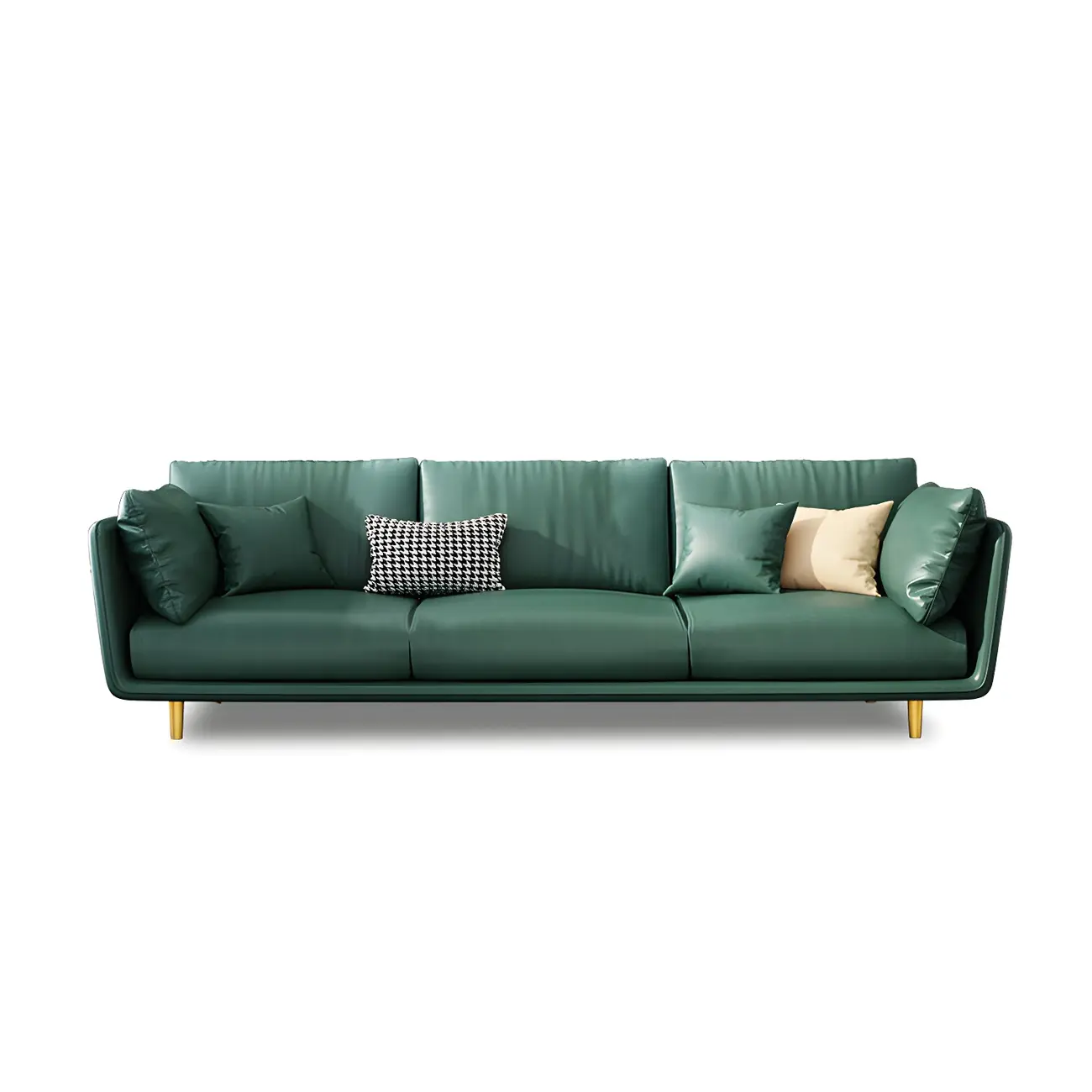 3-Seater Modern Leather Sofa with Cushioned Seat Image - 16 | homeyfad
