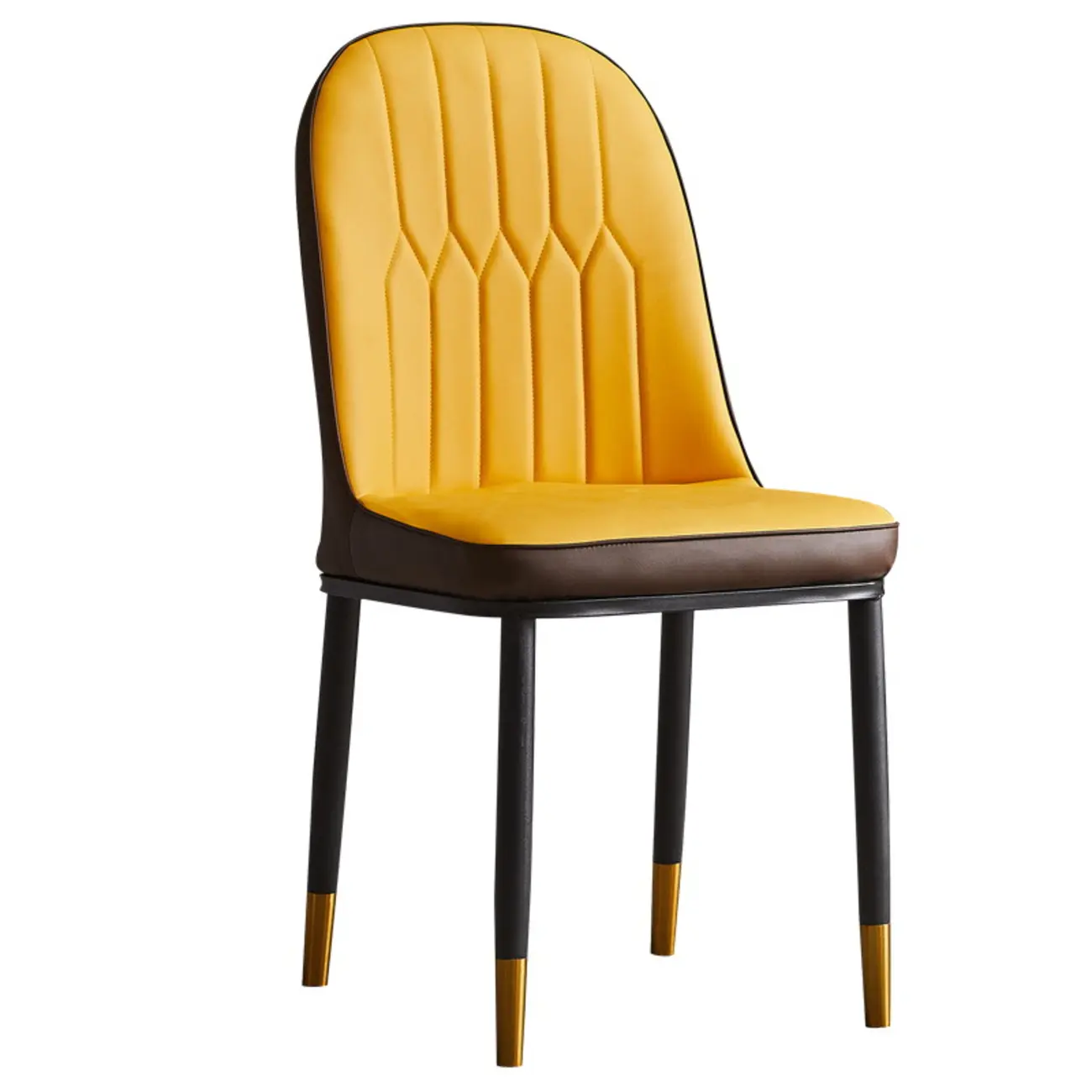 Modern Leather Upholstered Dining Chair with High Back Image - 5 | homeyfad