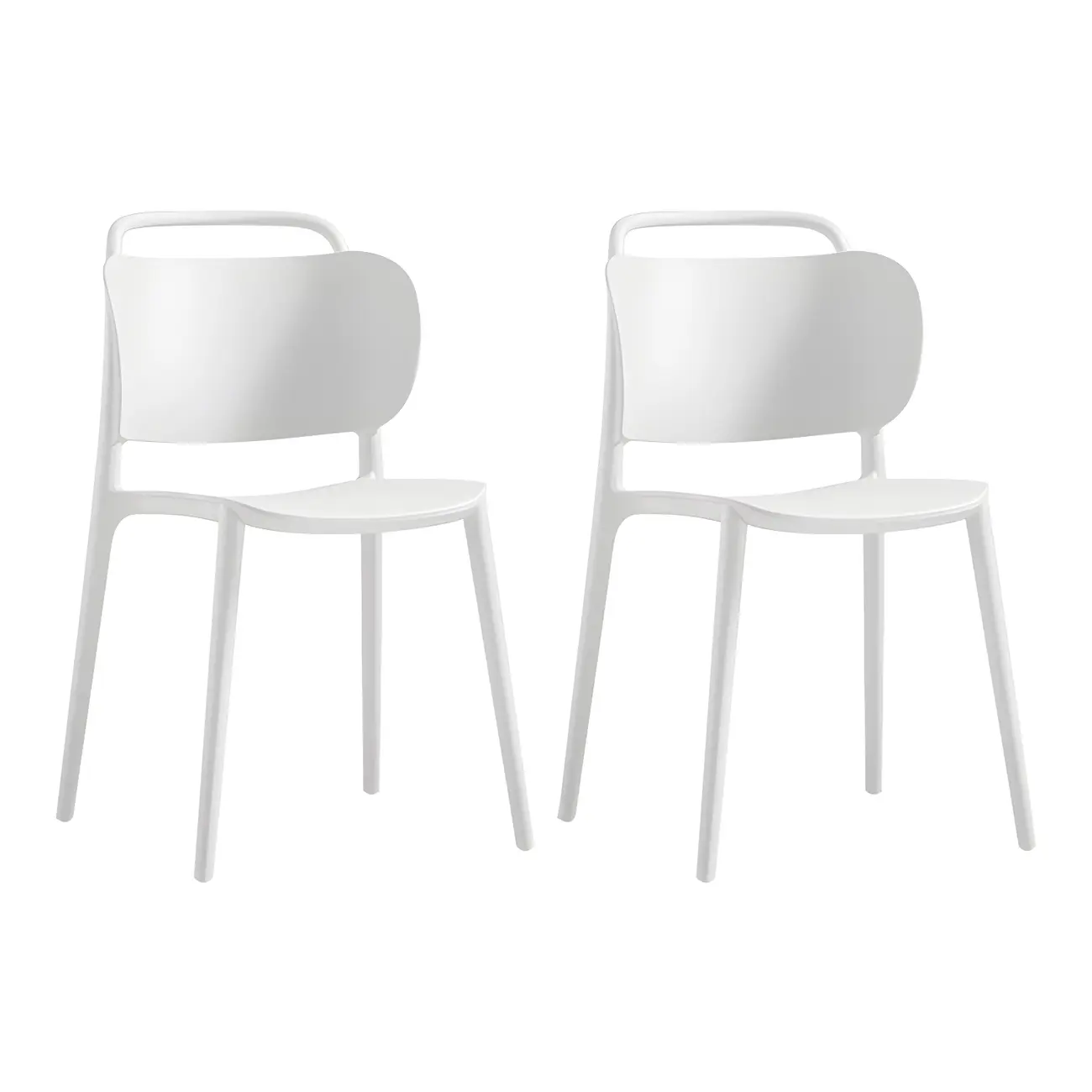 Plastic Multicolor Stackable Modern Dining Chair with Open Back Image - 15 | homeyfad