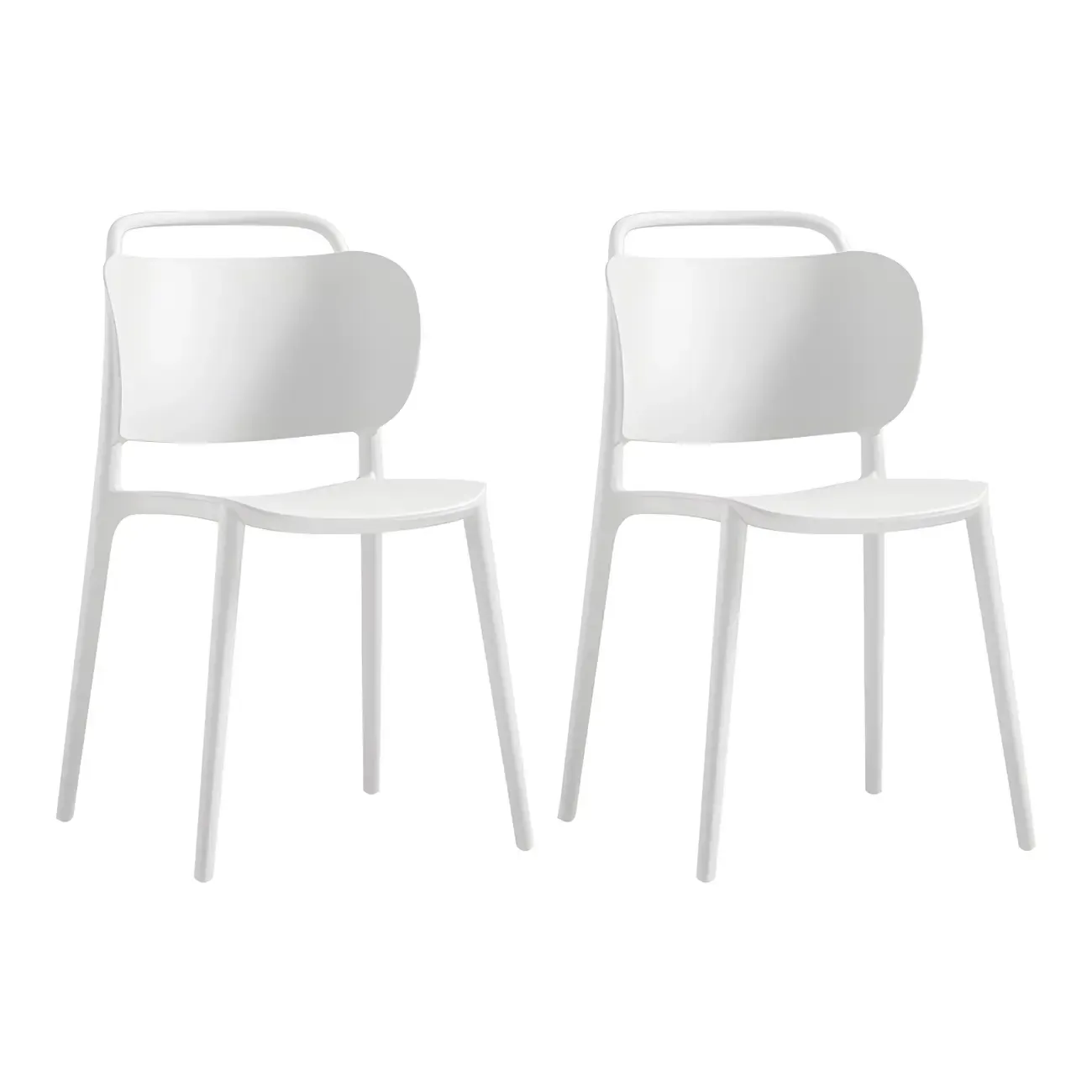 Plastic Multicolor Stackable Modern Dining Chair with Open Back Image - 15