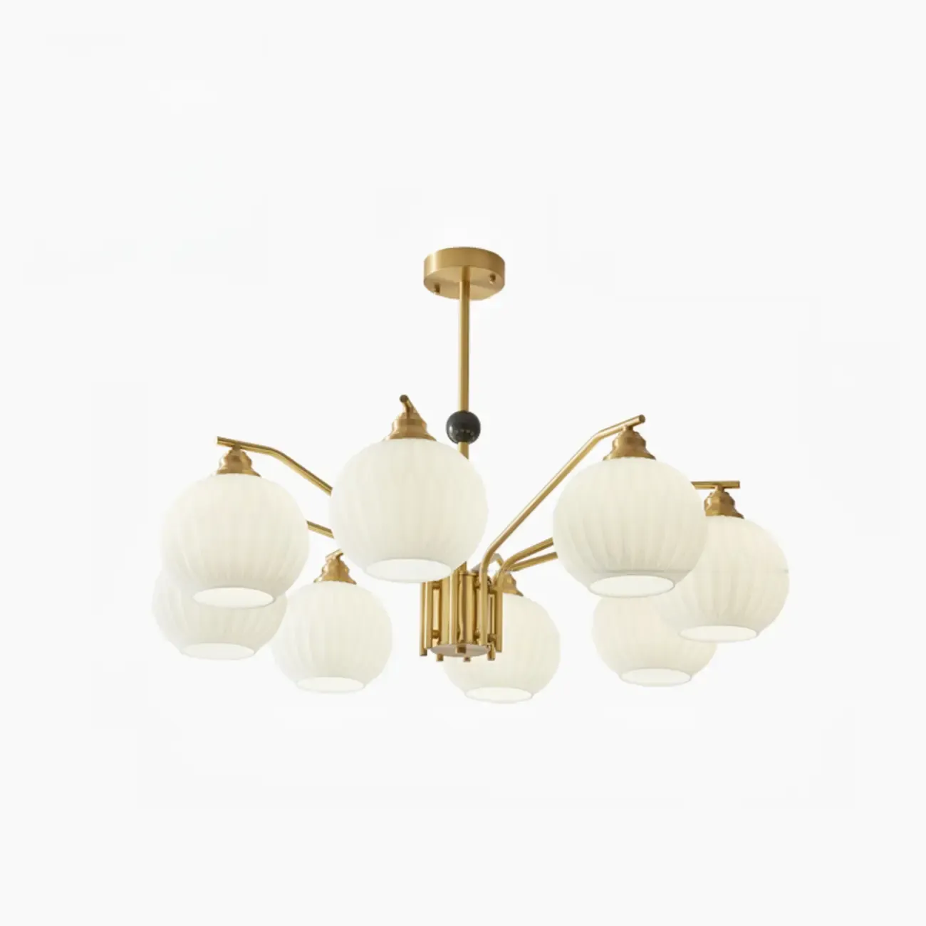 Modern 8-light Glass Globe Chandelier with Adjustable Height Image - 5