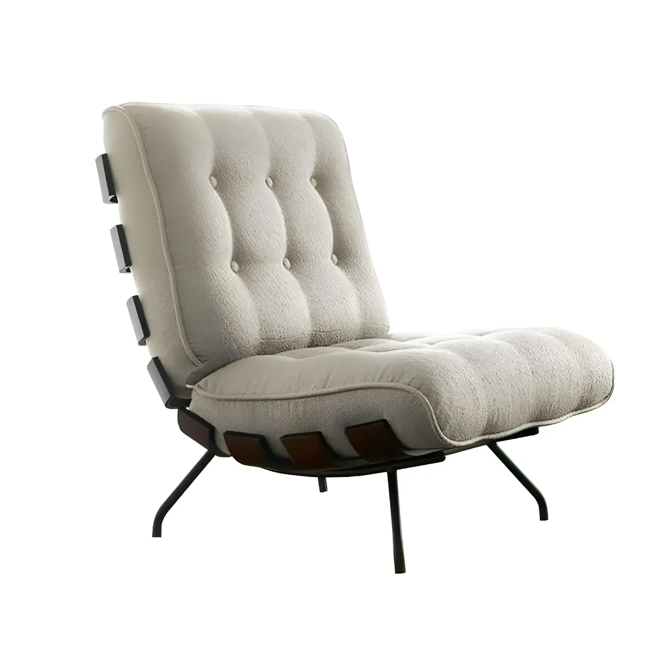 Traditional Tufted Mohair Reclining Side Chair Image - 9