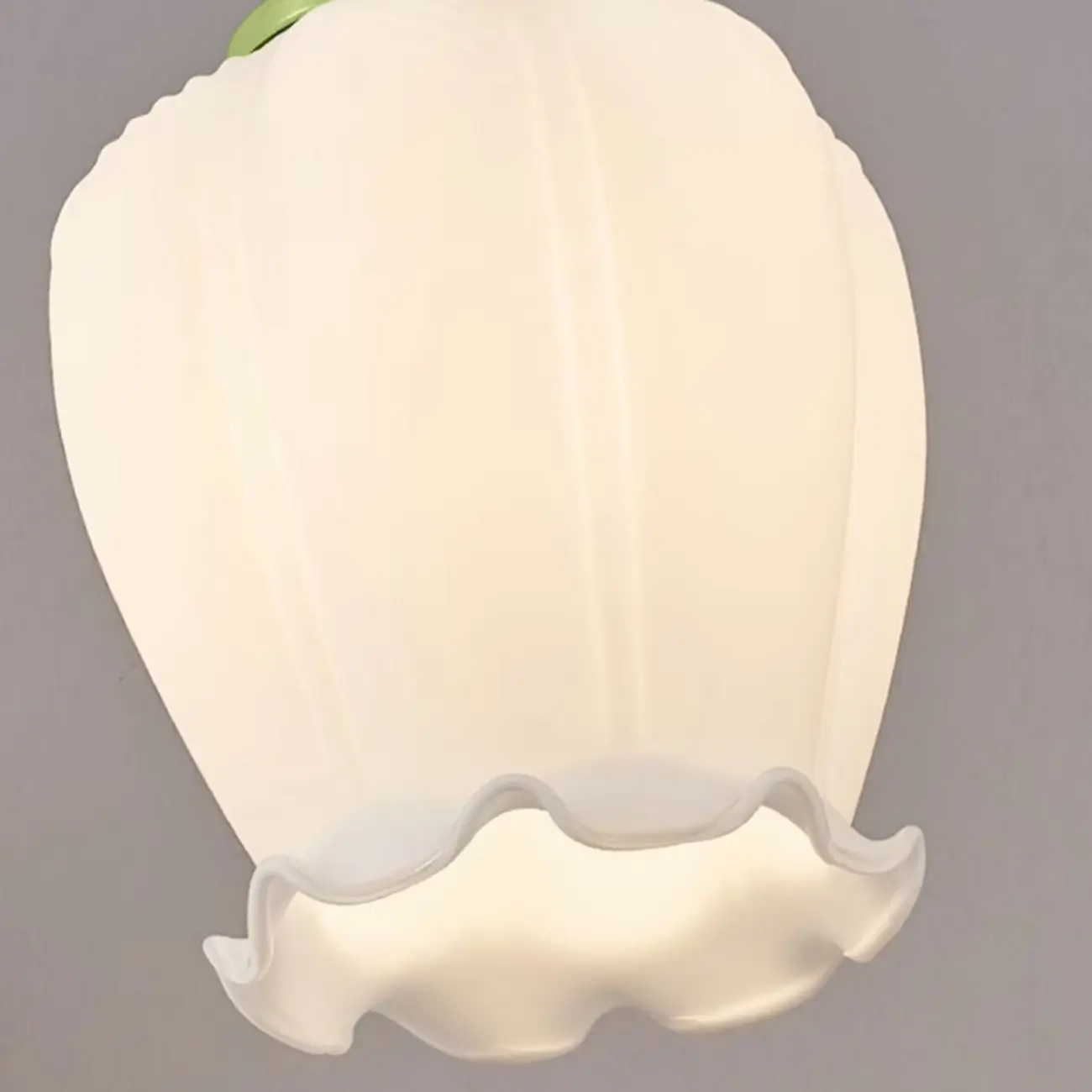 Kids white glass floral led pendant lamp with Tulip shape for bedside Image - 17 | homeyfad
