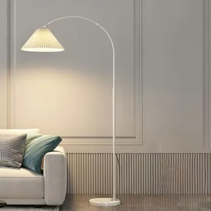 Minimalist LED Adjustable Black Arc Floor Lamp with Marble Base Image - 2
