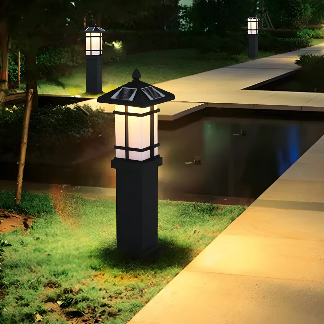 Solar LED Frosted Glass Staked Light for Outdoor Pathway Image - 4 | homeyfad