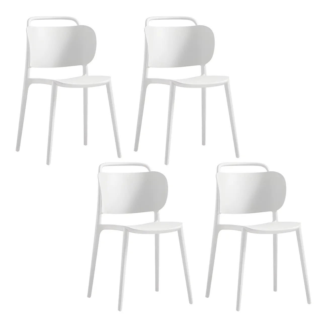 Plastic Multicolor Stackable Modern Dining Chair with Open Back Image - 18 | homeyfad