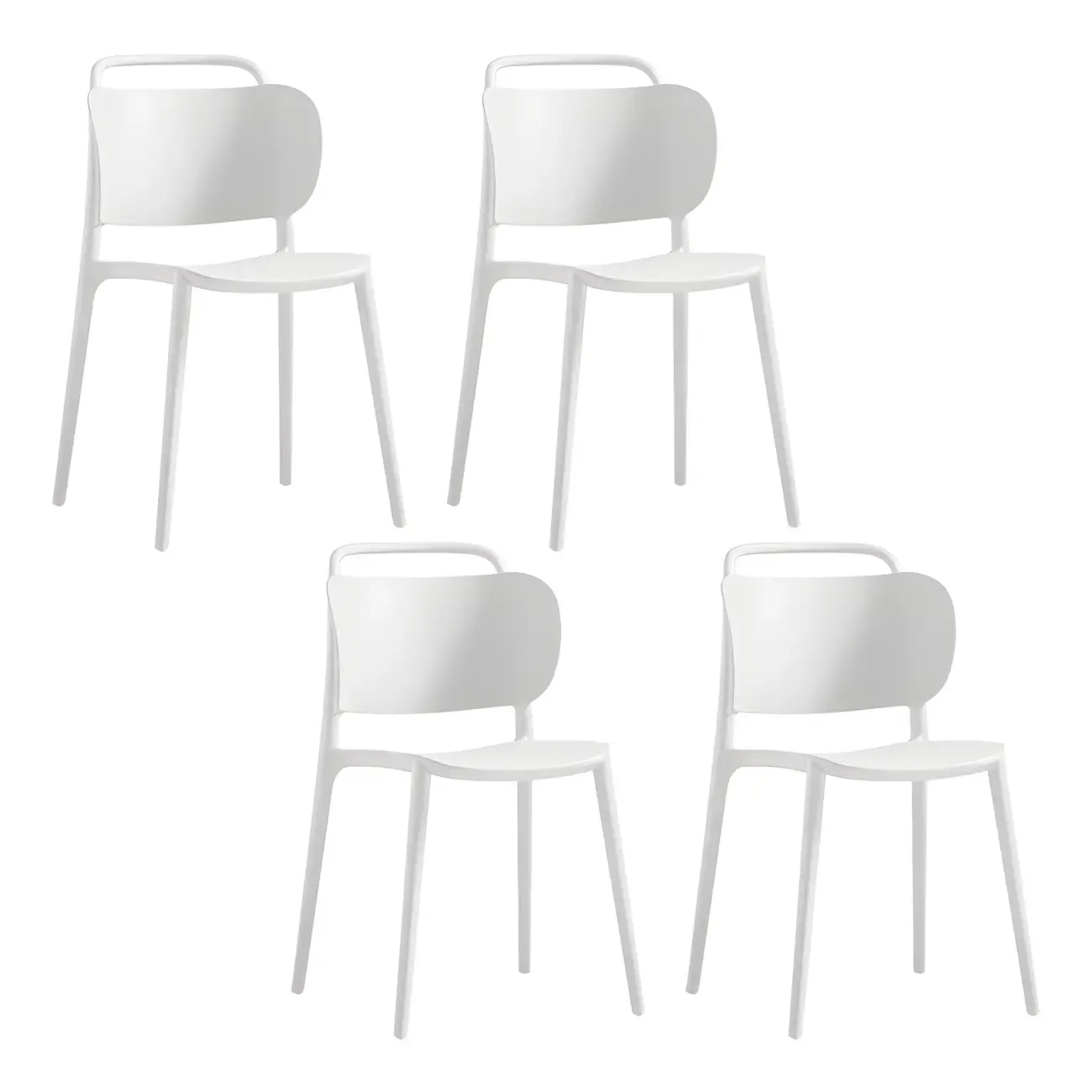 Plastic Multicolor Stackable Modern Dining Chair with Open Back Image - 18