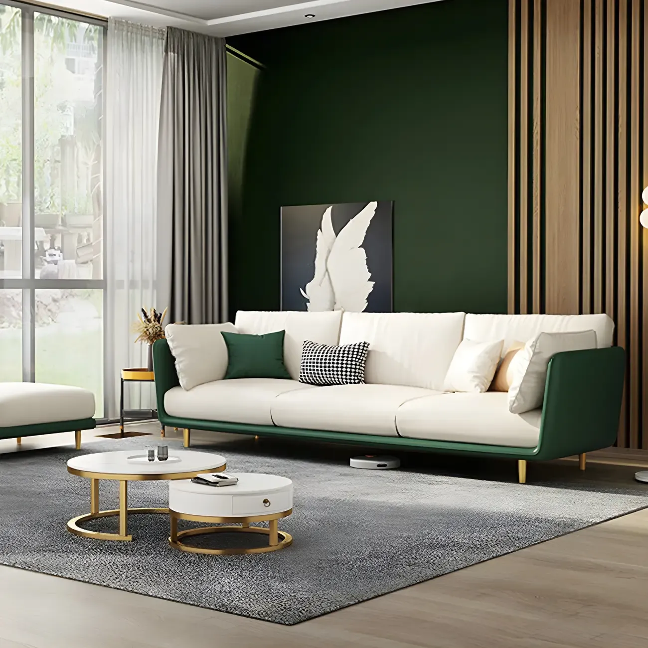 3-Seater Modern Leather Sofa with Cushioned Seat Image - 20